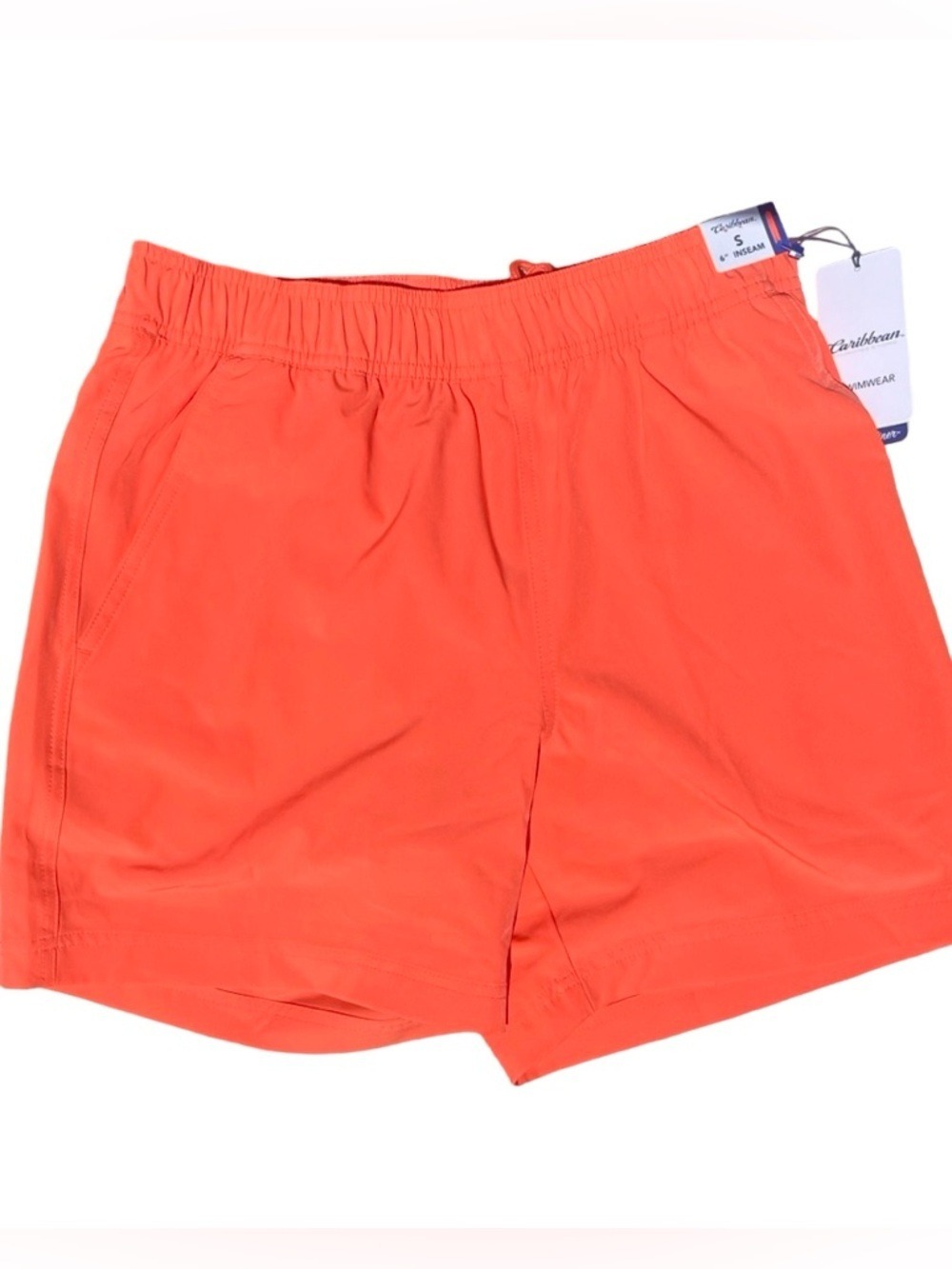 NWT $49.50 Caribbean – 6” Swim Shorts Wave Liner Stella Coral